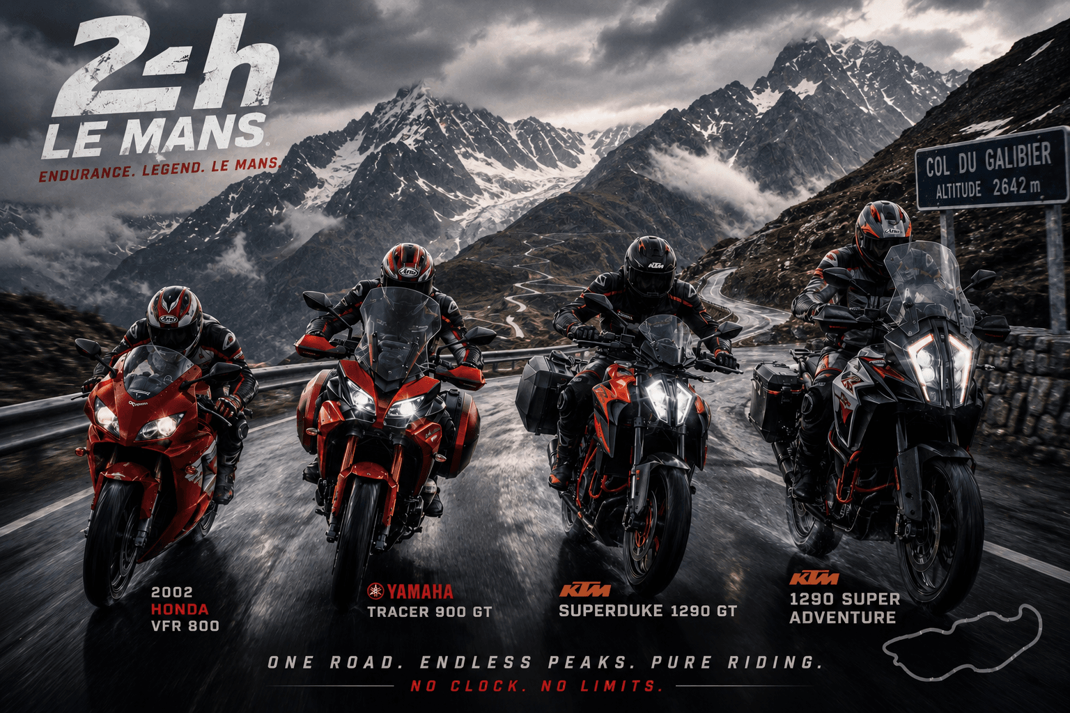 Bikers on the Alps